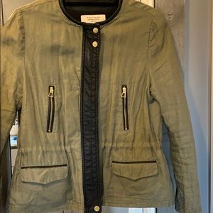 Leather trimmed blazer